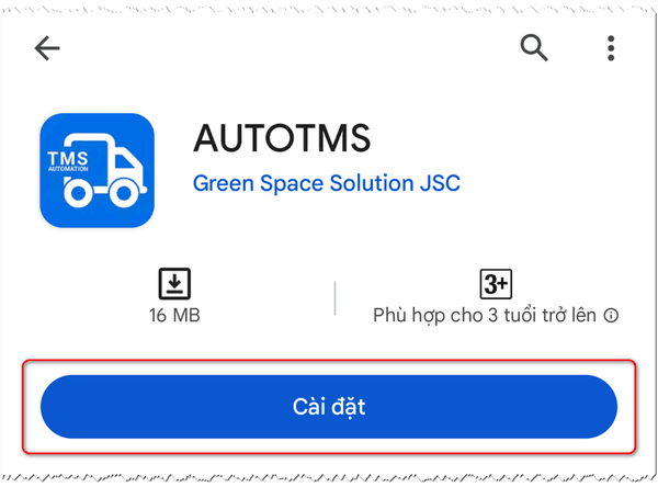 Cài đặt AUTOTMS trên Android