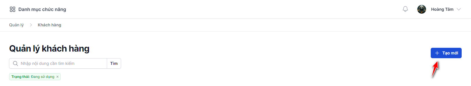 Tạo mới khách hàng