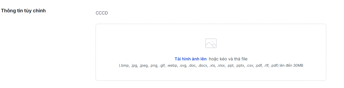 Thông tin tùy chỉnh