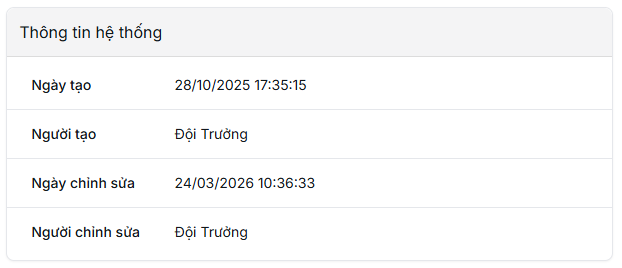 Thông tin hệ thống