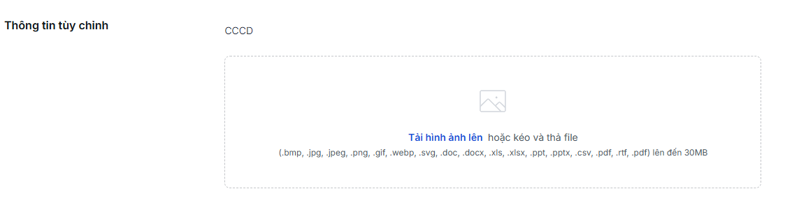 Thông tin tùy chỉnh