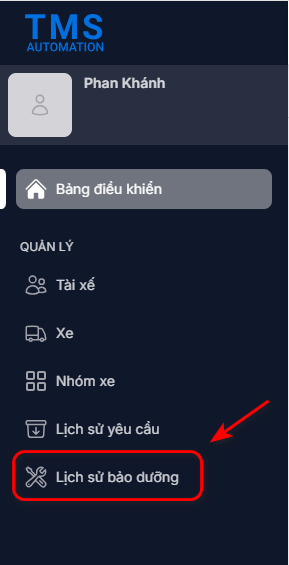 Truy cập lịch sử bảo dưỡng