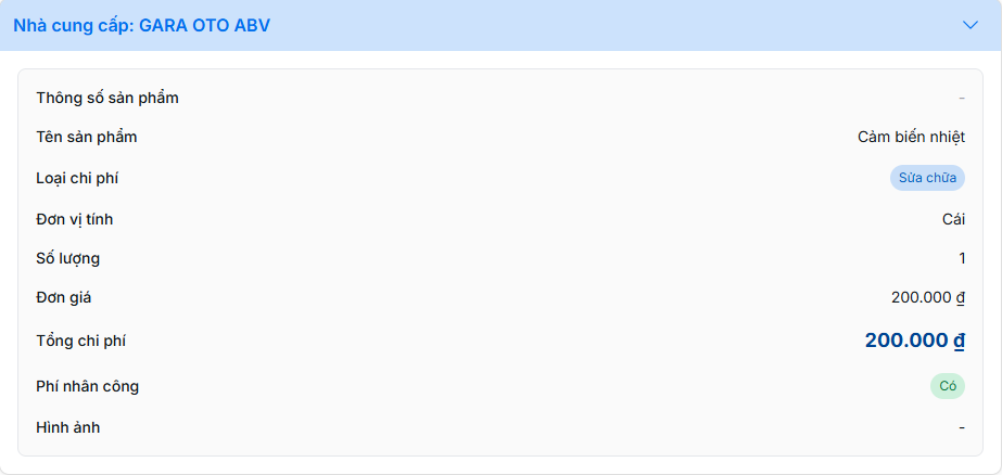 Thông tin sản phẩm bảo dưỡng