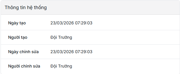 Thông tin hệ thống