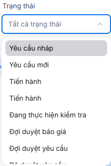 Sử dụng bộ lọc theo trạng thái