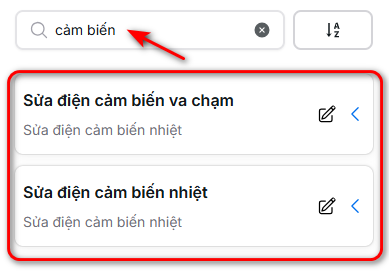 Sử dụng ô tìm kiếm