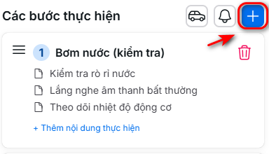 Nhấn thêm hạng mục