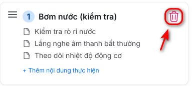 Xóa hạng mục
