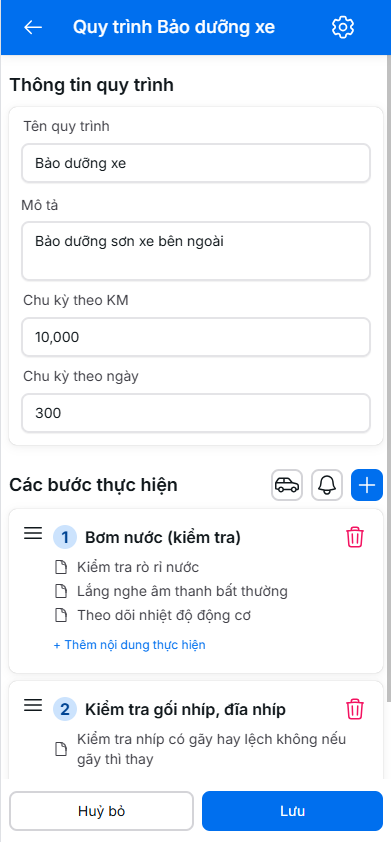 Thông tin quy trình