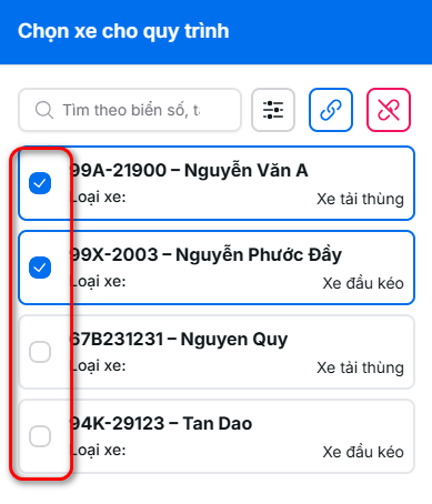 Chọn xe