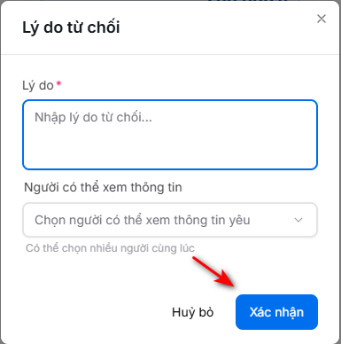 Từ chối yêu cầu