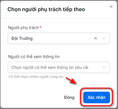 Chọn người phụ trách