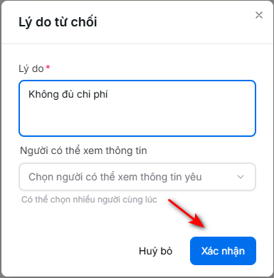 Xác nhận từ chối