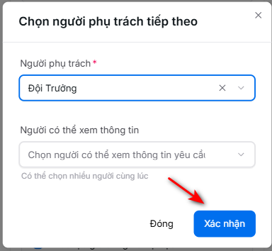 Chọn người phụ trách