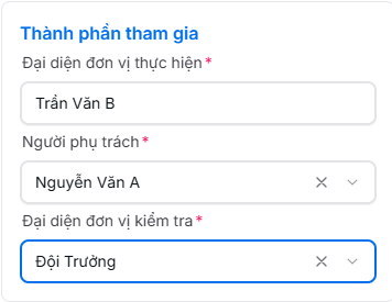Thành phần tham gia
