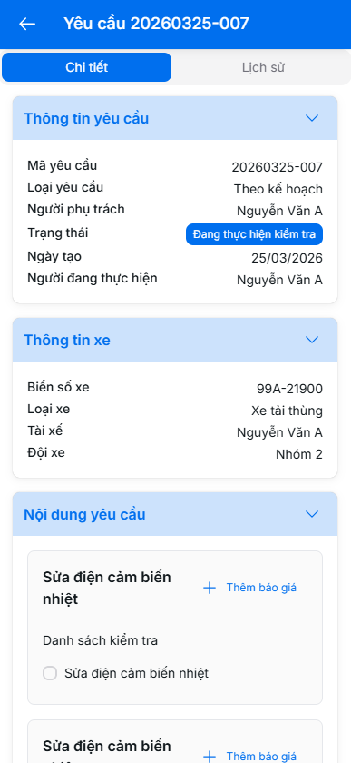 Nội dung bảo dưỡng