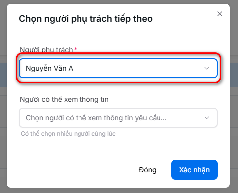 Chọn người phụ trách