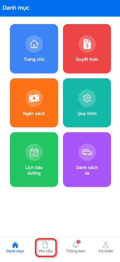 Giao diện App bảo dưỡng