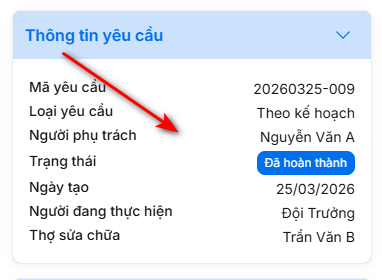 Chọn yêu cầu