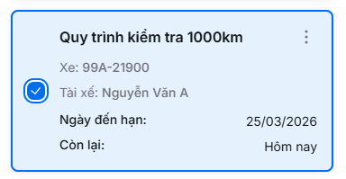 Chọn xe bảo dưỡng