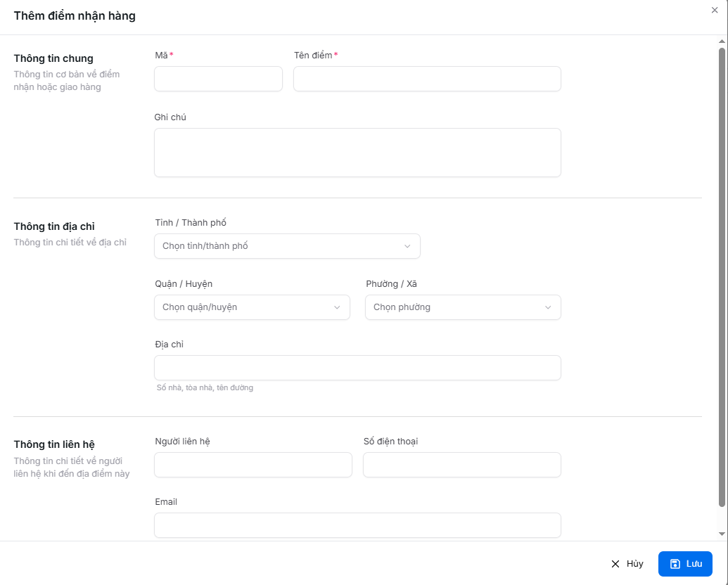 Thêm điểm nhận hàng