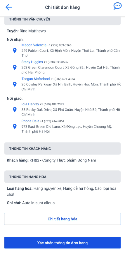 Hình 1: Phần bên dưới của giao diện chi tiết đơn hàng