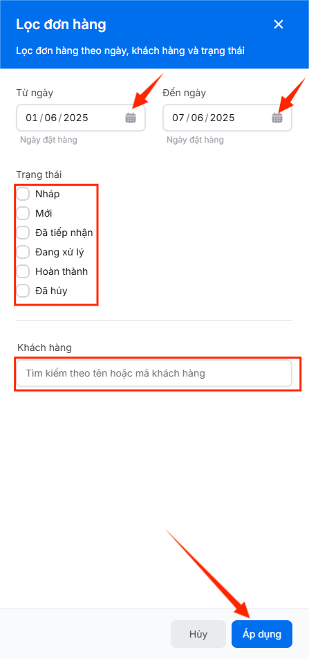 Nút lọc nâng cao
