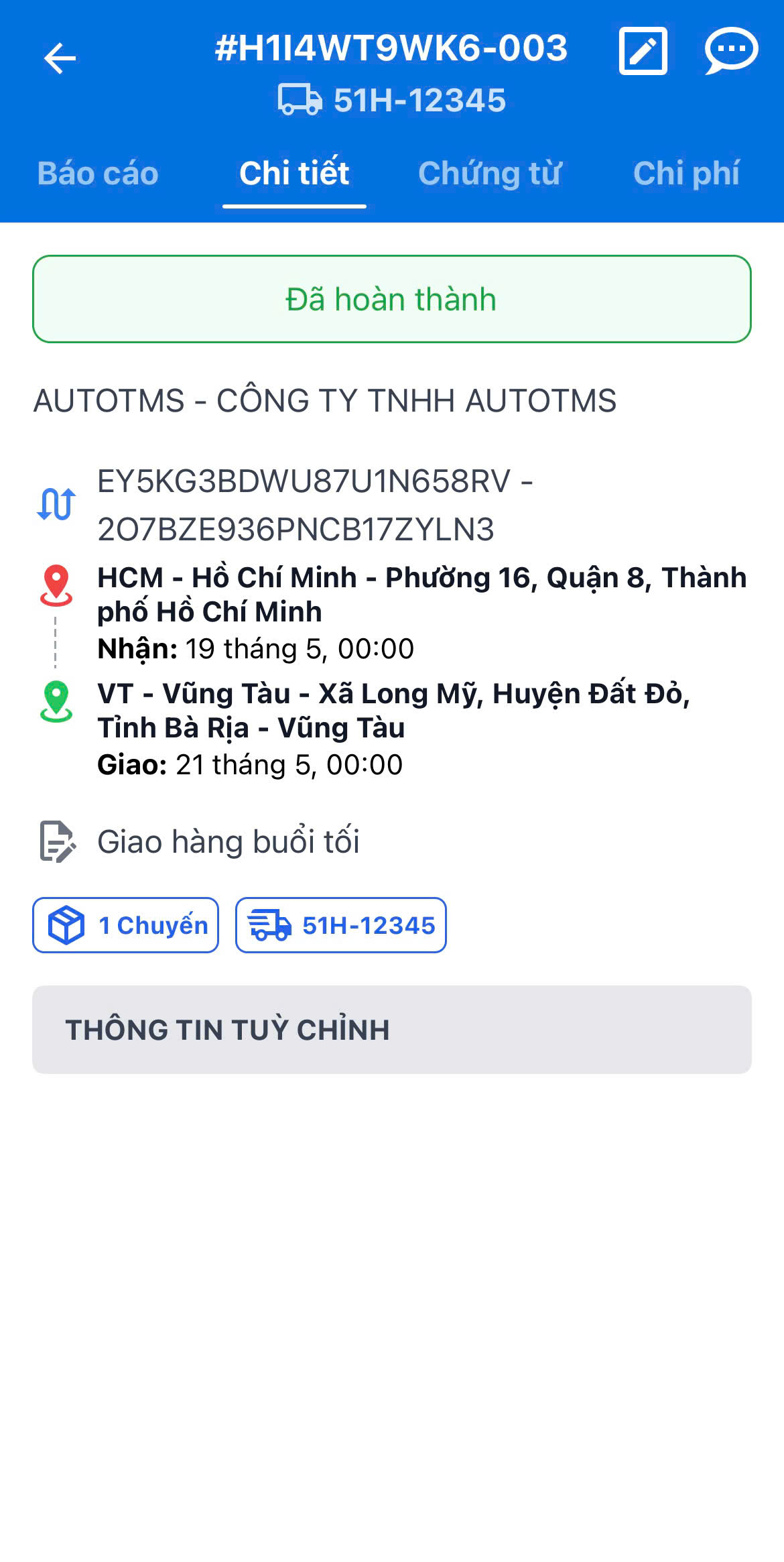 Đối với Đơn hàng Đã giao