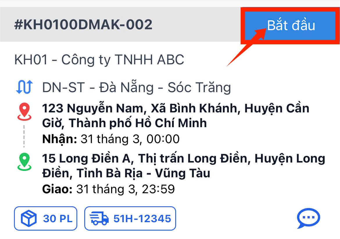 Nút chuyển thành Bắt đầu