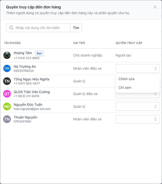 Danh sách điều phối viên