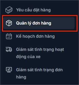 Menu quản lý đơn hàng