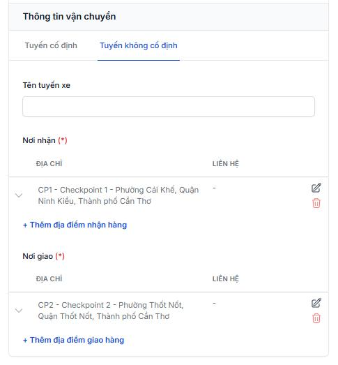 Thông tin vận chuyển