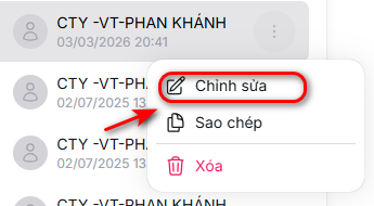 Nhấn chỉnh sửa