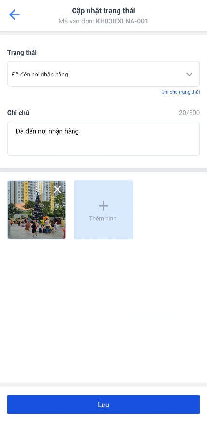 Nhập những thông tin cần thiết