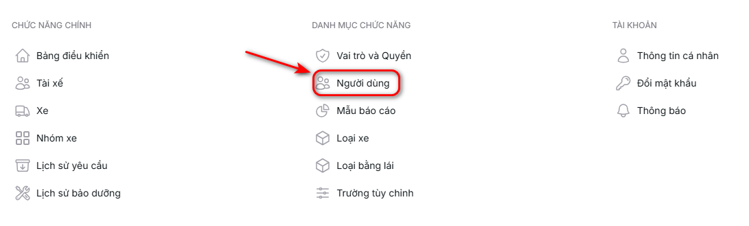 Chọn người dùng