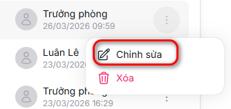 Nhấn chỉnh sửa