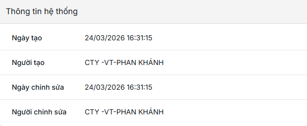 Thông tin hệ thống